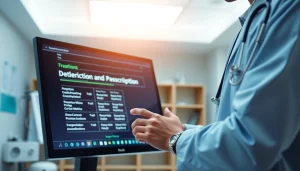Illustration showcasing benefits of electronic prescribing in a professional healthcare setting.
